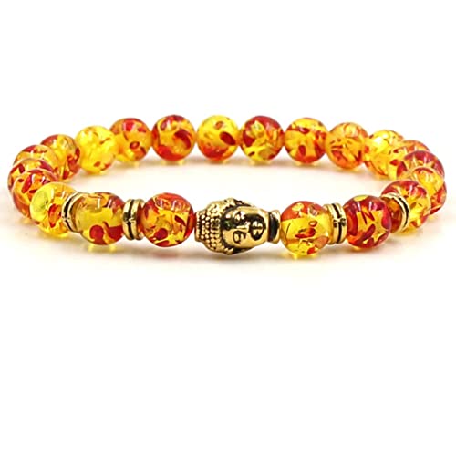 Bracelet pierre naturelle avec Bouddha doré, cadeau d'anniversaire zen