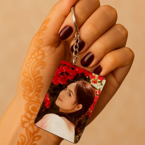 Image of Customized personalized Double Side Keychain With QR And Image | Best gift for couple
