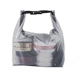 NiuLumea Reisehandtaschen-Set, für große Kapazität, leichte EVA-Aufbewahrungstasche mit Kordelzuggriff, Kleidung, Kosmetik und täglichen Bedarf, Grau und Weiß, 2 Stück