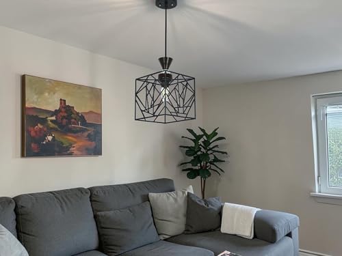 Image of Prop It Up Modern Geometric Pendant Light for Bedroom & Living Room | Designer Hanging Ceiling Lamp with Metal Frame | Stylish Decorative Lighting for Home, Dining & Cafe | E27 Holder