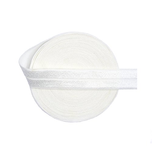 DIY PARK - Fascia elastica in raso per bebè, 5/8', colore: Bianco