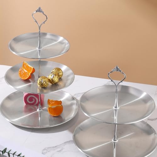Plateau de service en acier inoxydable anti-encombrement pour buffets - 5