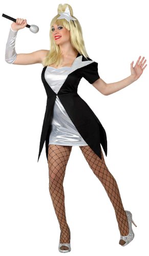 Atosa-15578 Disfraz Estrella Pop, color negro, M-L (15578)