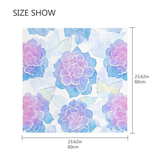 Dreamy Colorful Purple Blue flower silk scarf neckerchief fashion wrap scarf for women for winter chal para mujer2