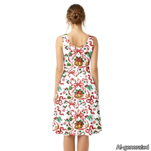 Image of Dreaweet Casual Sleeveless Dresses for Women Girls, Round Neck Tank Dresses with Pockets Summer Sundress Size XS-4XL
