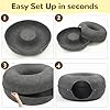 Cat Caves for Indoor Cats, Large Cat Tunnel for Multiple & Large Cats, Scratch Detachable Peekaboo Cat Cave Bed, Kitten Donut Kitty Hideaway Up to 45 Lbs #3
