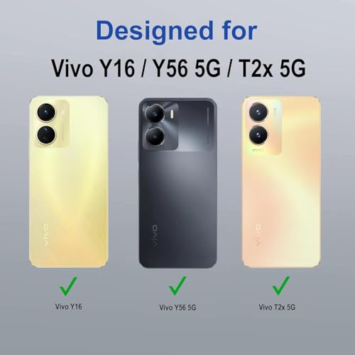 Image of Bintage case Dual-Leather Macc-Safe Design Phone Case| Soft Touch Finish | Full Camera Protectection Back Cover Compatible for Vivo V2312 / T2X 5G / Y56 5G - White & Black
