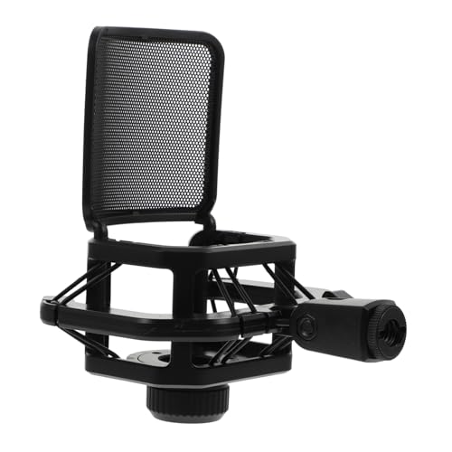 Holibanna 2Pcs Microphone Shockmount Holders Vibration Mic Clip Stands for Dynamic Microphones Durable Black Design Stable Support for Recording Podcasting and Interviews