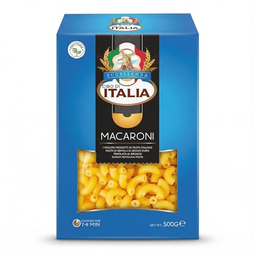 Cibo Di Italia Pasta Macaroni Rigate 500g | Made from 100% High Grade Durum Wheat Semolina | Vegetarian