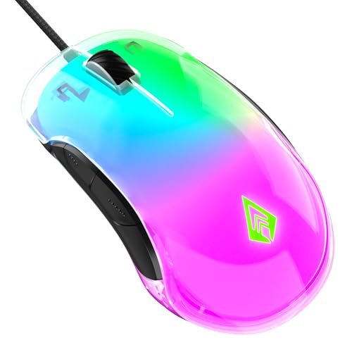 Image of Archer Tech Lab Wired Gaming Mouse,Precise Tracking, Rapid Response with Sunplus Sensor, Adjustable 12000 DPI, 8 Programmable Buttons, Huyu Switches, RGB Backlit| for PC /Mac (Recurve 400-Transparent)