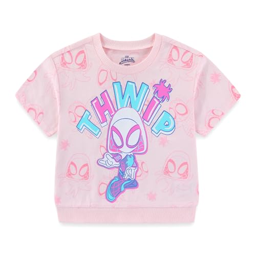 Image of Marvel Spider-Gwen Ghost Spider Girls Short Sleeve T-Shirt and Shorts Set for Toddler to Big Kids