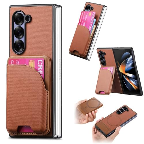 Coque Galaxy Z Fold 3 marron magnétique : protégez votre écran et rangez vos cartes