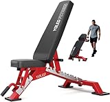 YOLEO Commercial Adjustable Weight Bench - Heavy Duty Workout Bench for Home Gym, Decline/Flat/Incline Bench Press 2.4' Thick Pad(6-Step Assembly) (80% Pre-assemble)