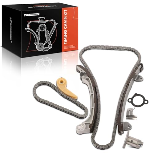 A-Premium 8-PC Engine Timing Chain Kit Compatible with Toyota Camry 2002-2011, RAV4 2001-2008, Corolla 2009-2012, Highlander, Matrix & Scion tC, xB & Lexus HS250h & Pontiac Vibe - DOHC, L4 2.0L 2.4L