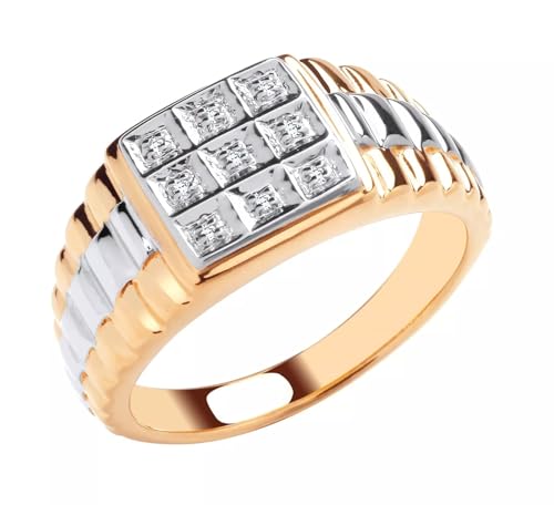 Old English Jewellers Bague Rolex pour homme Or jaune 9 carats sur argent véritable diamant Taille 54 – 72, Métal