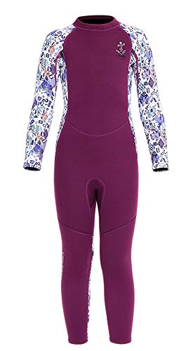 JELEUON Boys Girls Kids One Piece Wetsuit Swimsuits Neoprene 2.5mm Wetsuit Long Sleeves UV Protection Diving Suits XL