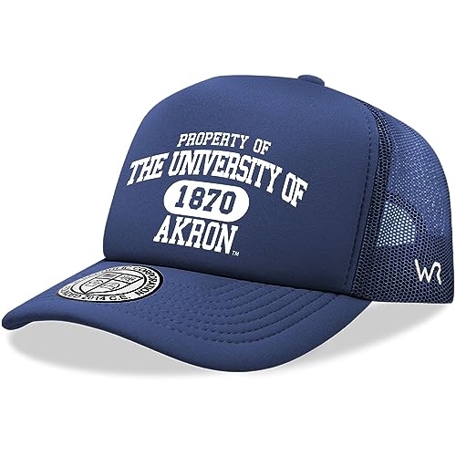 University of Akron UA Zips NCAA Trucker Mesh Snapback Cap Hat Navy Blue