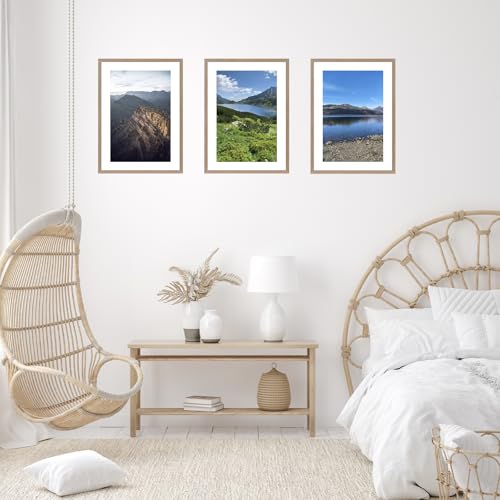 Image of JCJMY 14x20 Picture Frame with 11x17 Mat, Display Photo 11x17 with Mat or 14 x 20 Without Mat, Wall Hanging Large 14 by 20 Poster Frame with Plexiglass, Rustic Brown