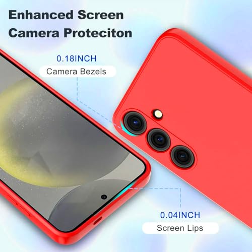 Image of Back Cover for Samsung Galaxy S24 Plus 5G | Full Camera Protection | Premium Liquid Silicon Case | Flexible Bumper Case for Samsung Galaxy S24 Plus 5G (Red)