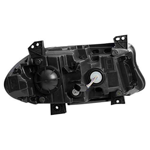 Image of TRQ 2 Piece Headlight Assembly Set Performance Projection Style LED Turn Signals LED Daytime Running Light Black Bezel Driver & Passenger Side Compatible with Dodge Charger 2015-2021