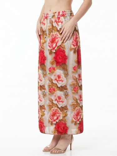 Image of VAGISHA Women's 4-Metre Flared Long Skirt | Skirts for Women Long Length | Long Skirts for Girls | Ethnic & Boho Printed Wear with Elastic Waist | Perfect for Party, Festive & Casual Look