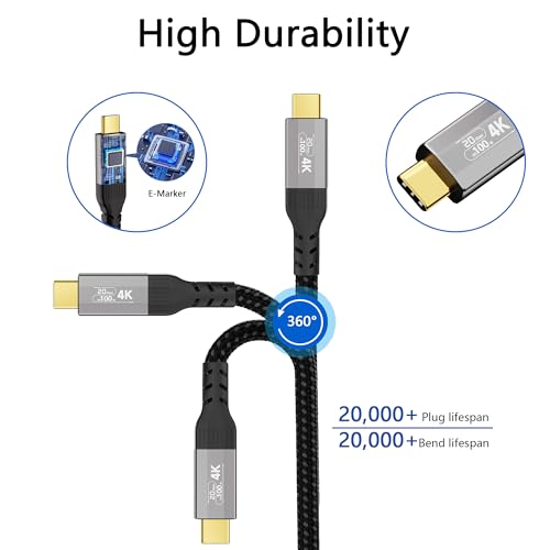 Image of 2-Pack Short 2FT usb-c cables,20Gbps Data Charging Cable,100W USB 3.2 Gen 2 High Speed, 4K Video Monitor Cord, USBC Display Cable for Type-C Devices,usb c cord Compatible with Thunderbolt 4 /3