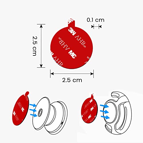 Image of Mount Metal Plates for Magnetic Car Mount Mobile Phone Holders and Other Mount Devices - Rectangular & Round Plates With 3M Adhesives