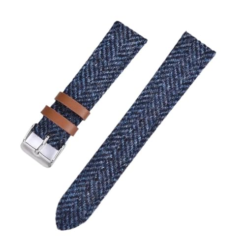 18mm 20mm 22mm {viCvoh Xgbv Be[WDuXbg Y fB[X NCbN[X Xgoh vp(Blue,22mm,Gold Buckle)