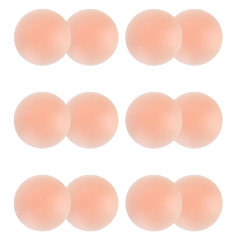 Women Nipple Covers Reusable Adhesive Silicone Pasties for Women | Invisible, Sweatproof & Waterproof Nipple Cover Pads for Dresses, Sarees, Backless Outfits Comfortable Nipple Shield Beige-image-5