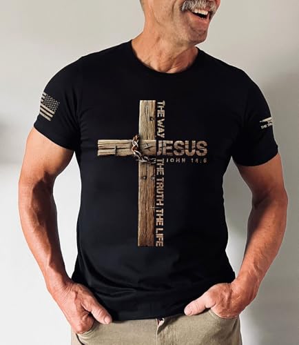 Jesus The Way The Truth The Life Shirt, Christian Shirts for Men, Cross Shirt, Bible Verse Tshirt, Faith Shirts for Men 14