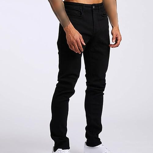 Mens Slim Fit Skinny Stretch Jeans Casual Comfy Denim Pencil Pants Classic Mid Rise Jean Trousers2