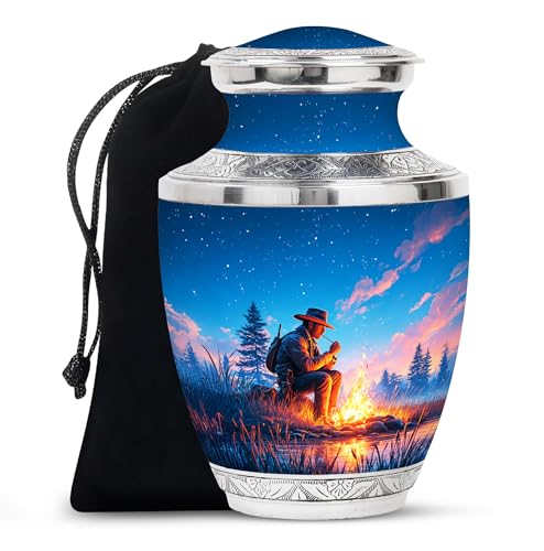 Image of Cowboys Urn for Ashes Funeral Decorative Urns 10 Inch Large | Funeral Decorative Urns, Burial Urns for Mom & Dad, Large Urn for Human Ashes Adult