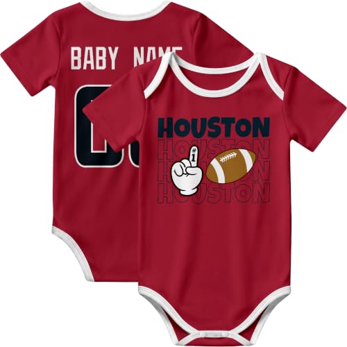 Image of KREDE Baby Clothes Custom Name Bodysuit for Baby Boy Gifts | Short Sleeves Bodysuit with Custom Number Name