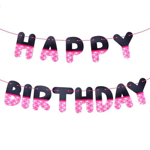Bannière Joyeux Anniversaire, Thème Dessin Animé Décorations Fête d'Anniversaire Pancarte à Suspendre Toile Fond Accessoire Photo pour Filles Cadeaux...