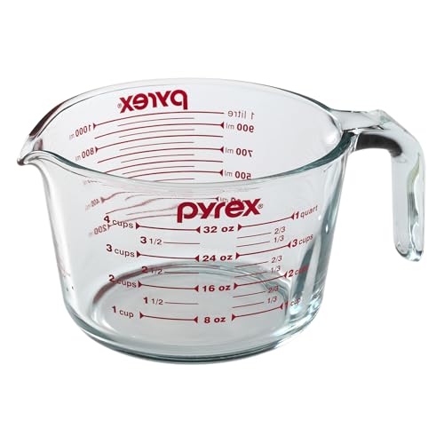 Vaso medidor Pyrex vidrio 4 tazas con vertedor miniatura 1