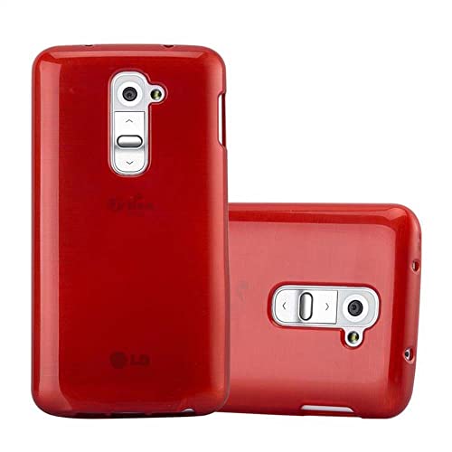 Cadorabo Case Compatible with LG G2 MINI in RED - Shockproof and Scratch Resistant TPU Silicone Cover - Ultra Slim Protective Gel Shell Bumper Back Skin