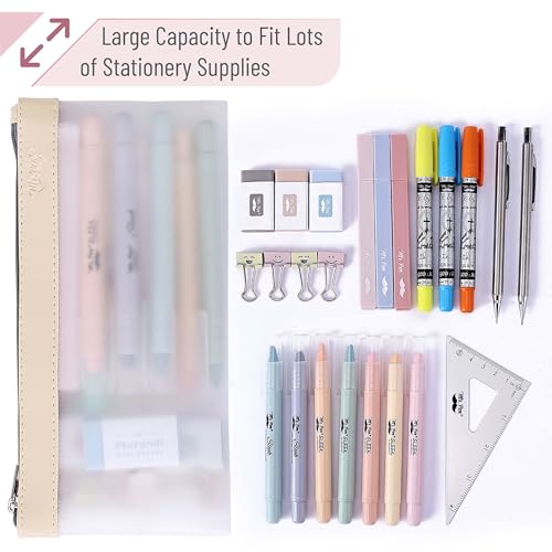 Image of Mr. Pen- Clear Pencil Pouch, 8.50 inchx4.25 inch, 3 Pack, Durable TPU Material | Medium Water-Resistant Pencil Bags with Smooth Zipper, Multipurpose Clear Pouch for Stationery, School, Office