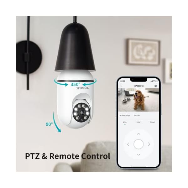 SEHMUA-2K-Lightbulb-Security-Camera-Outdoor-360-Wi-Fi-Light-Bulb-Camera-with-Wireless-Install-Color-Night-Vision-Motion-DetectionSiren-Alert-SDCloud-Storage-Works-with-Alexa-E26E27-Socket SEHMUA-2K-Lightbulb-Security-Camera-Outdoor-360-Wi-Fi-Light-Bulb-Camera-with-Wireless-Install-Color-Night-Vision-Motion-DetectionSiren-Alert-SDCloud-Storage-Works-with-Alexa-E26E27-Socket