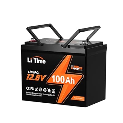 LiTime 12V 100Ah RV Lithium Battery,Group 24 Rechargeable LiFePO4 Battery with Up to 15000 Cycles, 1.28kWh and Higher Energy Density, Perfect for Trolling Motors, Boat, Marine, Solar etc.