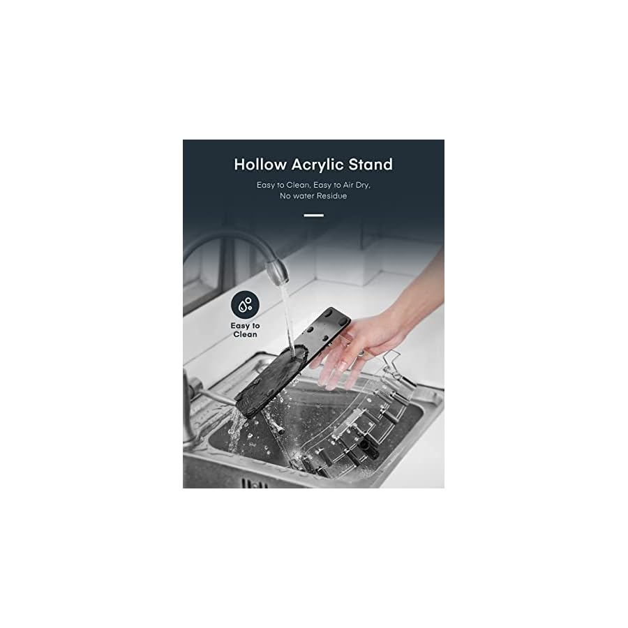 Knife Set, D.Perlla 16 Pieces Black Kitchen Knife Set with Acrylic Stand, High Carbon Stainless Steel, BO Oxidation Knife Block Set, No Rust, Non Slip Handle, Sharp Knife