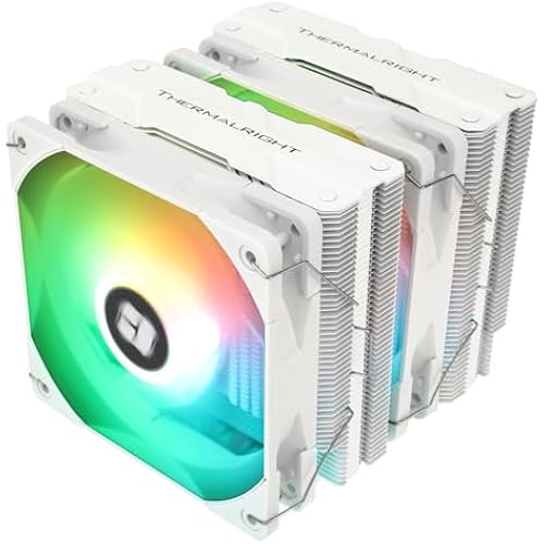 Thermalright Peerless Assassin 120 White ARGB CPU Air Cooler, 6 Heatpipes, 5V ARGB Lighting, Dual ARGB Fans, 1550rpm±10%, for AM4/ AM5/Intel lga1150/1151/1200/2011/1700/1851
