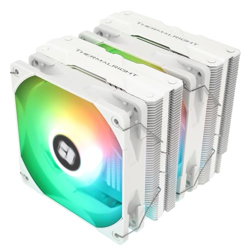 Thermalright Peerless Assassin 120 White ARGB CPU Air Cooler, 6 Heatpipes, 5V ARGB Lighting, Dual TL-C12W-S PWM Fans, AGHP Technology, for AMD: AM4/ AM5/Intel lga1150/1151/1200/2011/1700/1851