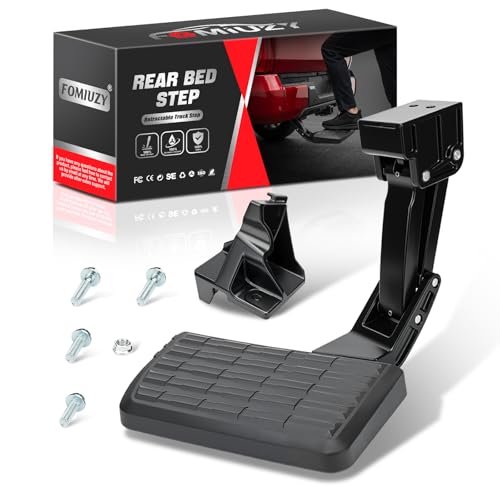 FOMIUZY Rear Bed Step Retractable Bumper Truck Tailgate Step Fit