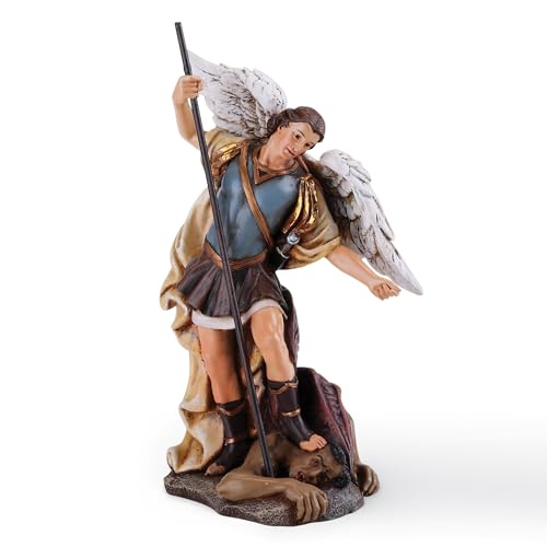 Figura de San Miguel Arcángel de 4 pulgadas para mesa religiosa miniatura 1