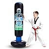 Inflatable Kids Punching Bag with Stand 63 inch with Stand Freestanding Punching Bag with Bounce Back Tall 63 inch Fitness Boxing Bag for Practice Kickboxing Taekwondo MMA Karate for Kids and Adults