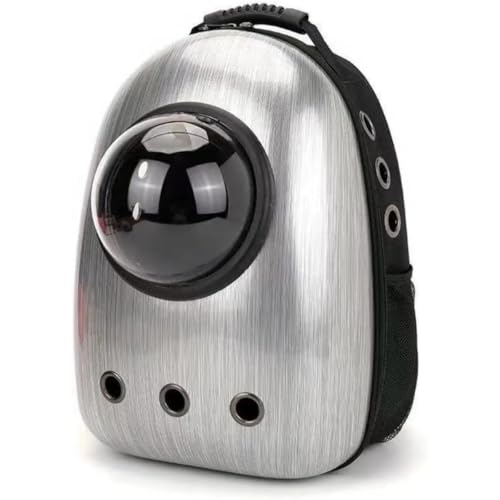 Dtnw ペット リュック キャリーバッグ 宇宙船 カプセル型 ペットバッグ 猫 犬 ペット用品 ドーム型 鞄 旅行 お出かけ (シルバー)