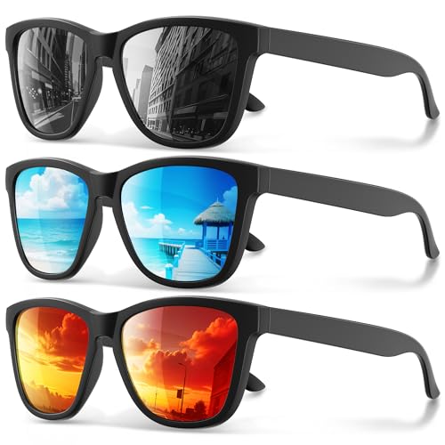 Polarized Sunglasses for Men and Women - Classic Fashion Sun Glasses Lightweight Shades for Driving Fishing Golf