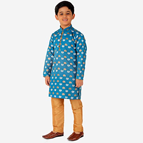 Image of Pro-Ethic Style Developer Kurta Pajama For Kids Boys | Cotton | Floral Print | Ethnic Wear (S-204)