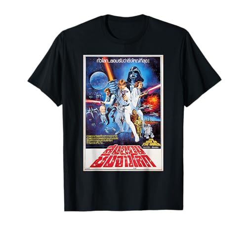 T-shirt Star Wars A New Hope avec imprimé de l'affiche de cinéma thaïlandaise vintage en coton