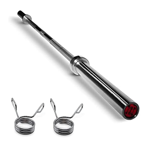 GYM DISTRICT 220 cm Olympische Langhantel - Stahl-Hantelstange für Bodybuilder, Powerlifters, Gewichtheber, Crosstraining, 50 mm Aufnahmedurchmesser, incl. 2 Klammern - 20 kg Cover